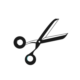 Sewing scissor black and white clipart