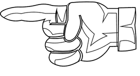 Finger pointing black and white clipart