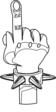 Finger pointing black and white clipart