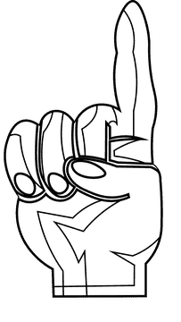 Finger pointing black and white clipart