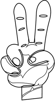 Finger victoria black and white clipart