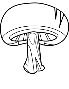 Fruits and vegetables mushroom black and white clipart