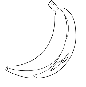 Fruits and vegetables banana black and white clipart