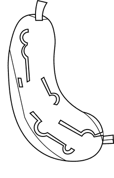 Fruits and vegetables cucumber black and white clipart