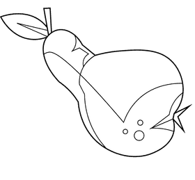 Fruits and vegetables pear black and white clipart