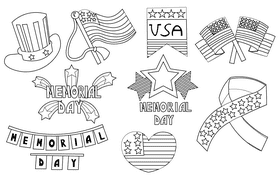 Memorial day black and white vector