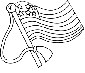 Memorial day flag black and white clipart