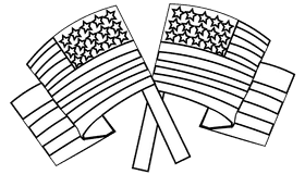 Memorial day flags black and white clipart