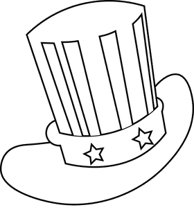 Memorial day hat black and white clipart