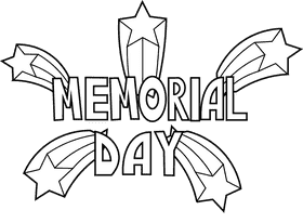 Memorial day stars black and white clipart