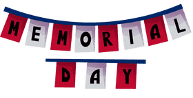 Memorial day sign banner clipart