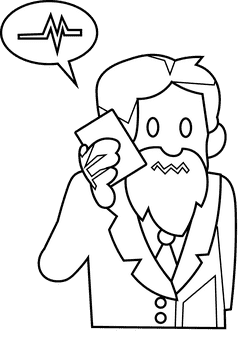 Stress heartbeat black and white clipart