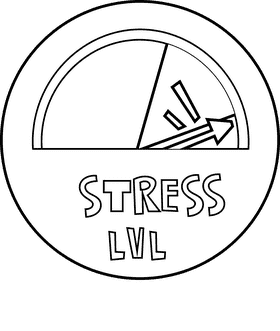 Stress level black and white clipart