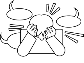 Stress speech black and white clipart