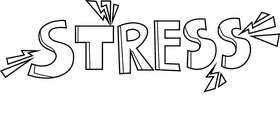 Stress black and white clipart