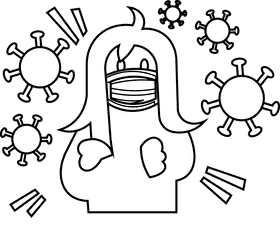 Stress virus black and white clipart