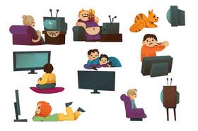 Watching tv vector
