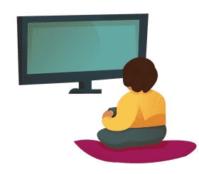 Watching tv boy clipart
