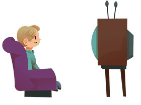 Watching tv boy clipart