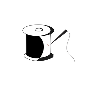 Sewing thread black and white clipart