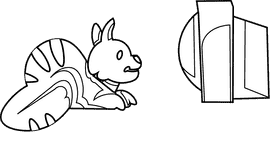 Watching tv cat black and white clipart