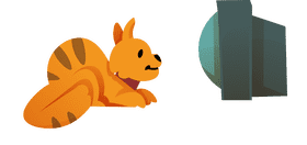 Watching tv cat clipart