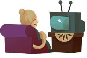 Watching tv granny clipart