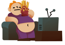 Watching tv guy clipart