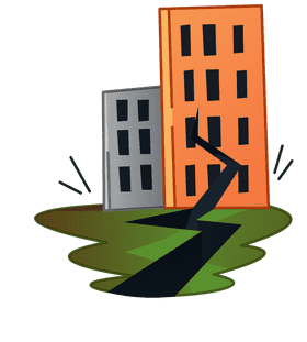 Earthquake skyscrapers clipart
