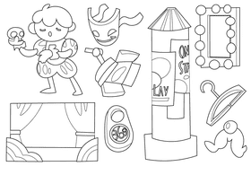 Actor black and white vector