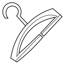 Actor hanger black and white clipart