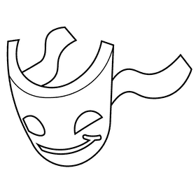 Actor mask black and white clipart