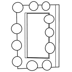 Actor mirror black and white clipart