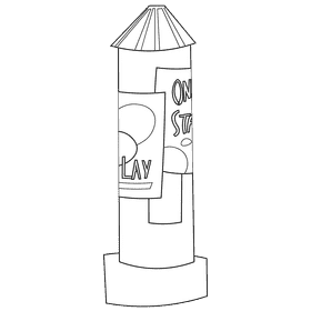 Actor pillar black and white clipart