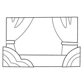 Actor scene black and white clipart