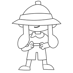 Archeologist black and white clipart