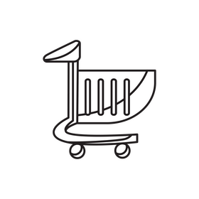 Shopping cart drawing black and white clipart