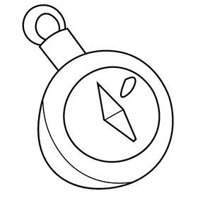 Archeologist compass black and white clipart