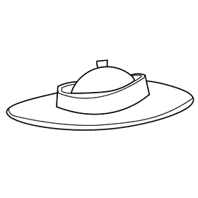 Archeologist hat black and white clipart