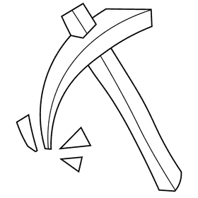 Archeologist picaxe black and white clipart