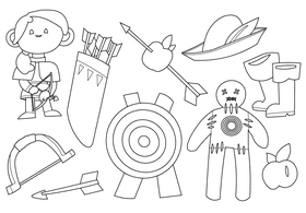 Archer black and white vector