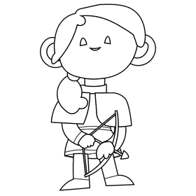 Archer black and white clipart