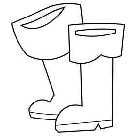 Archer boots black and white clipart