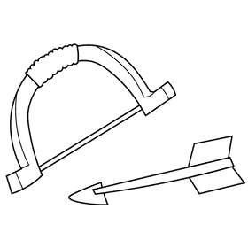 Archer bow black and white clipart