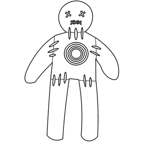 Archer dummy black and white clipart