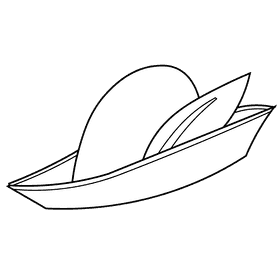 Archer hat black and white clipart