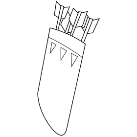 Archer quiver black and white clipart