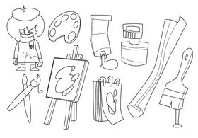 Artist black and white vector