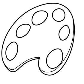 Artist palette black and white clipart