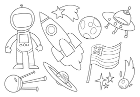 Astronaut black and white vector